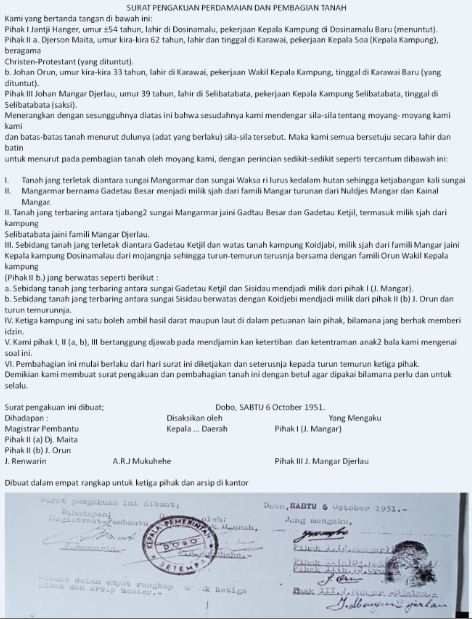 Desa Dosinamalau tidak hadir dalam pelaksanaan kesepakatan adat Molo Sabuang di Kepulauan Aru