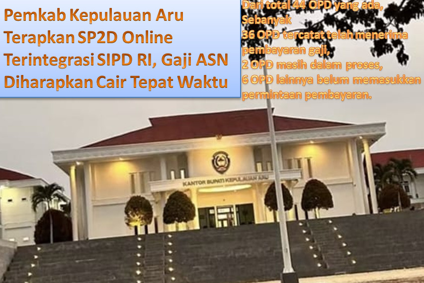Pemkab Kepulauan Aru Terapkan SP2D Online Terintegrasi SIPD RI, Gaji ASN Diharapkan Cair Tepat Waktu